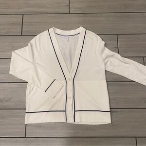 Athleta Lightweight Cardigan Bright White Womens Small TENCEL™ Lyocell/Wool